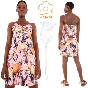 farm rio macaw bloom tie shoulder tiered mini dress FARM Rio Macaw Bloom Off-White Mini Dress